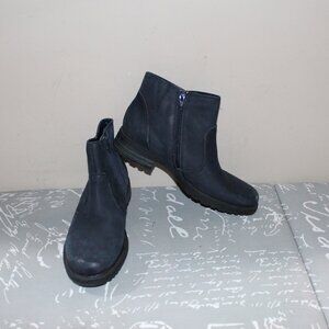LN LADIES EARTH "JORDAN" ANKLE BOOTS - NAVY BLUE LEATHER